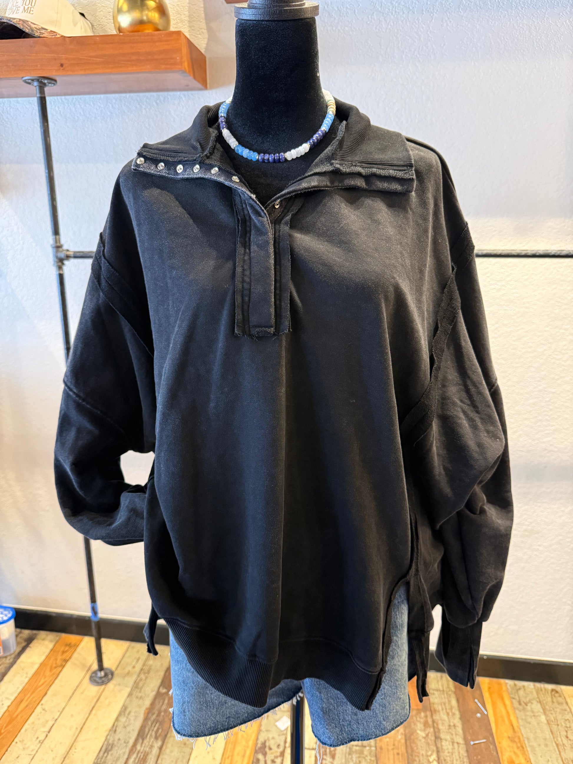 black sweatshirt
