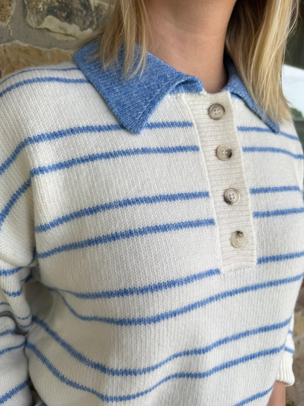 Blue & White Stripe Sweater