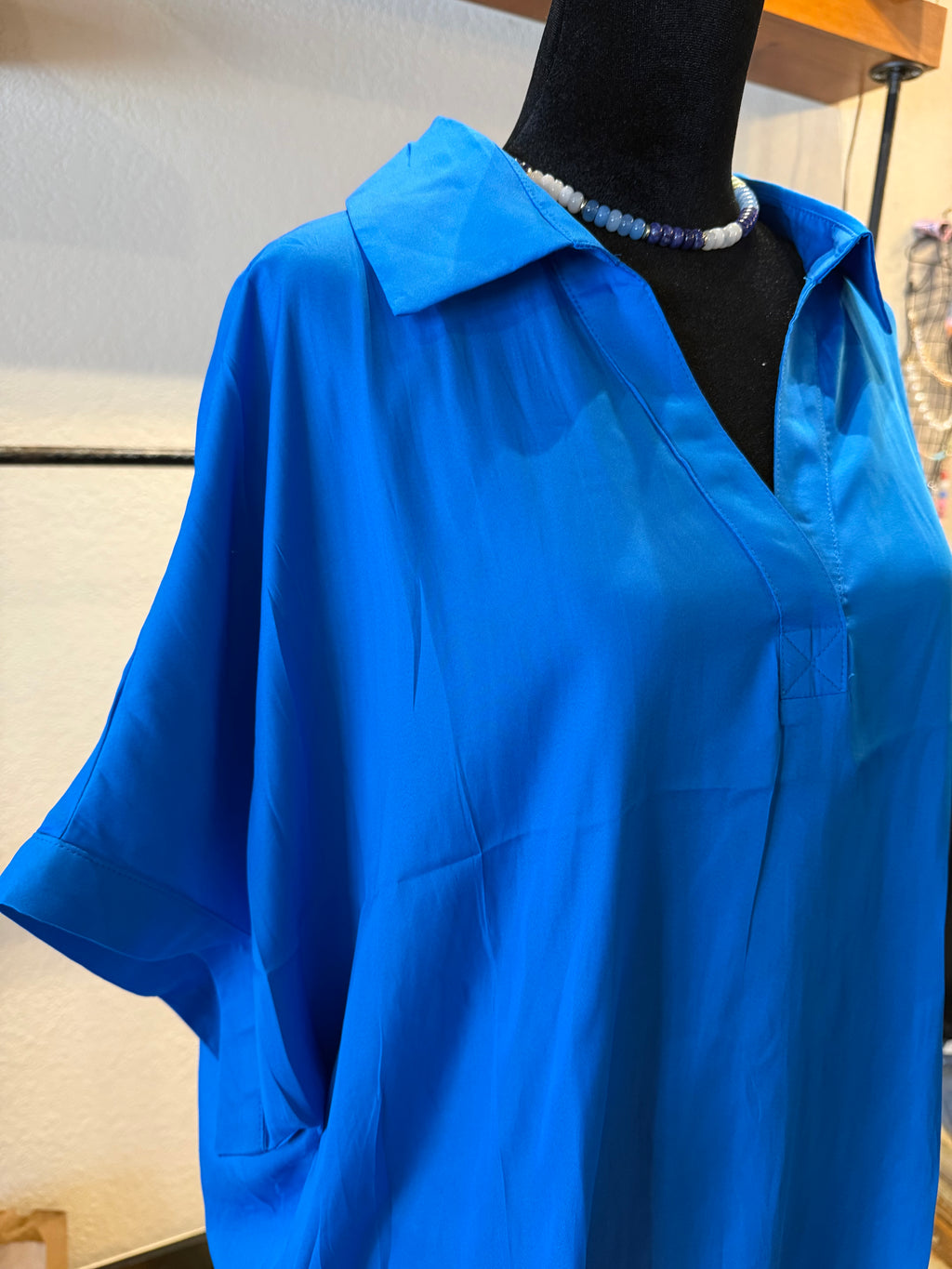blue plus size top