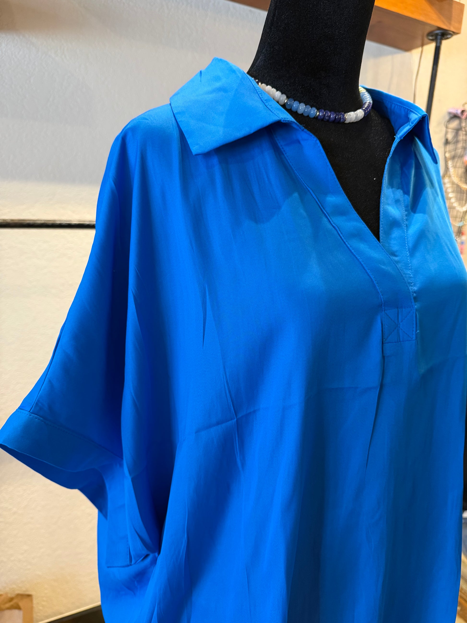 blue plus size top