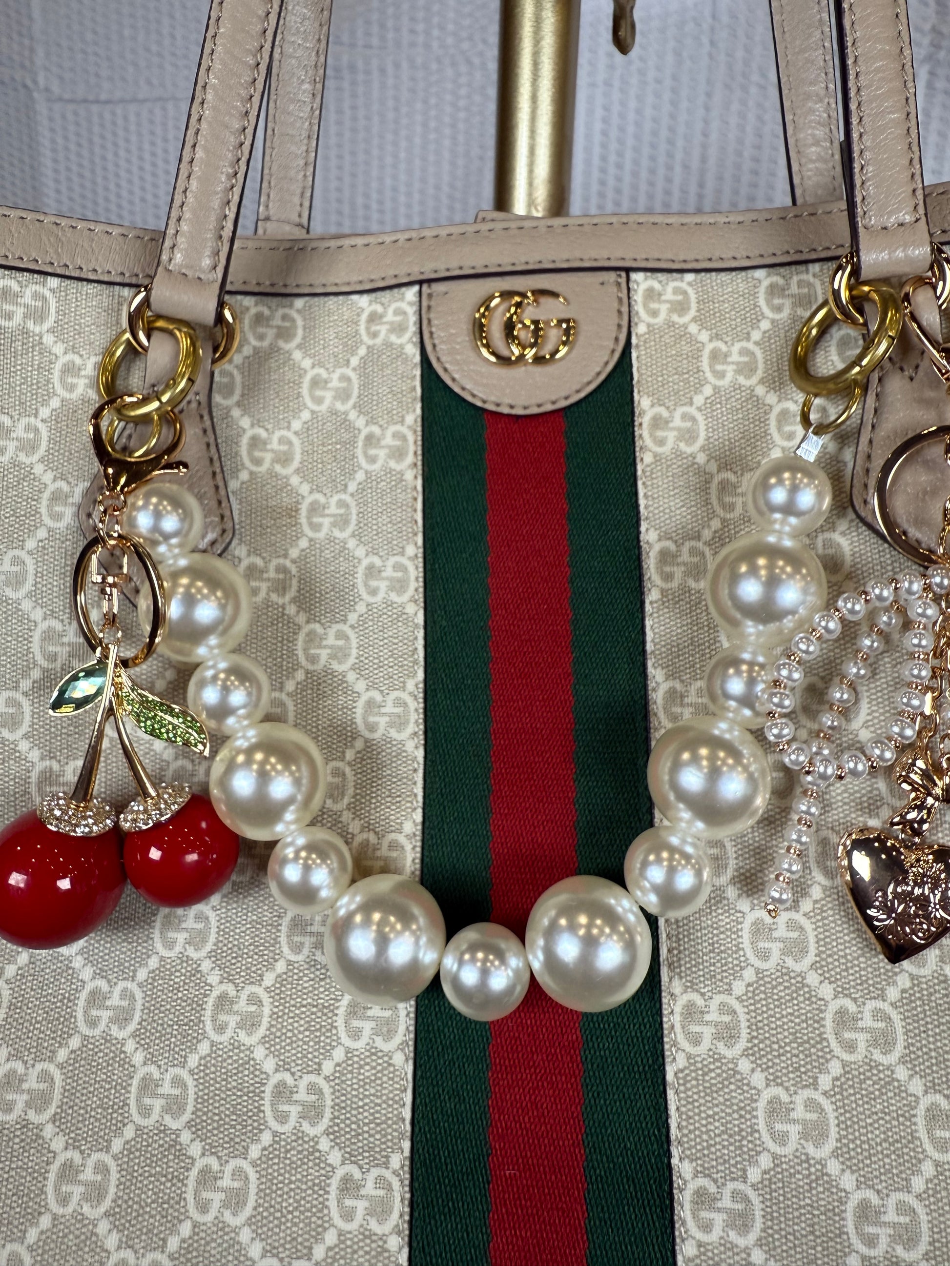 Pearl Heart Purse Chain