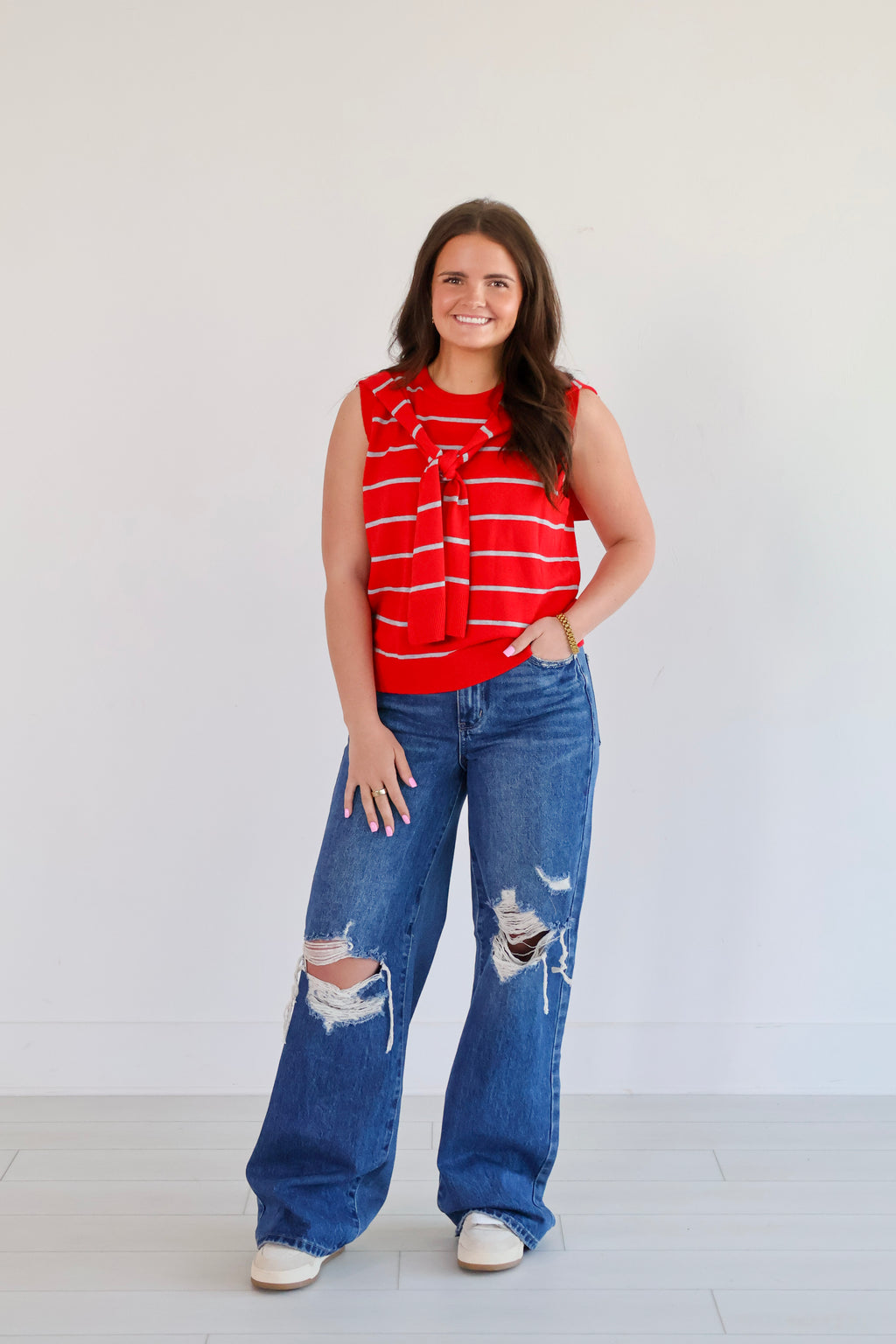 Wide Leg Ripped Jeans