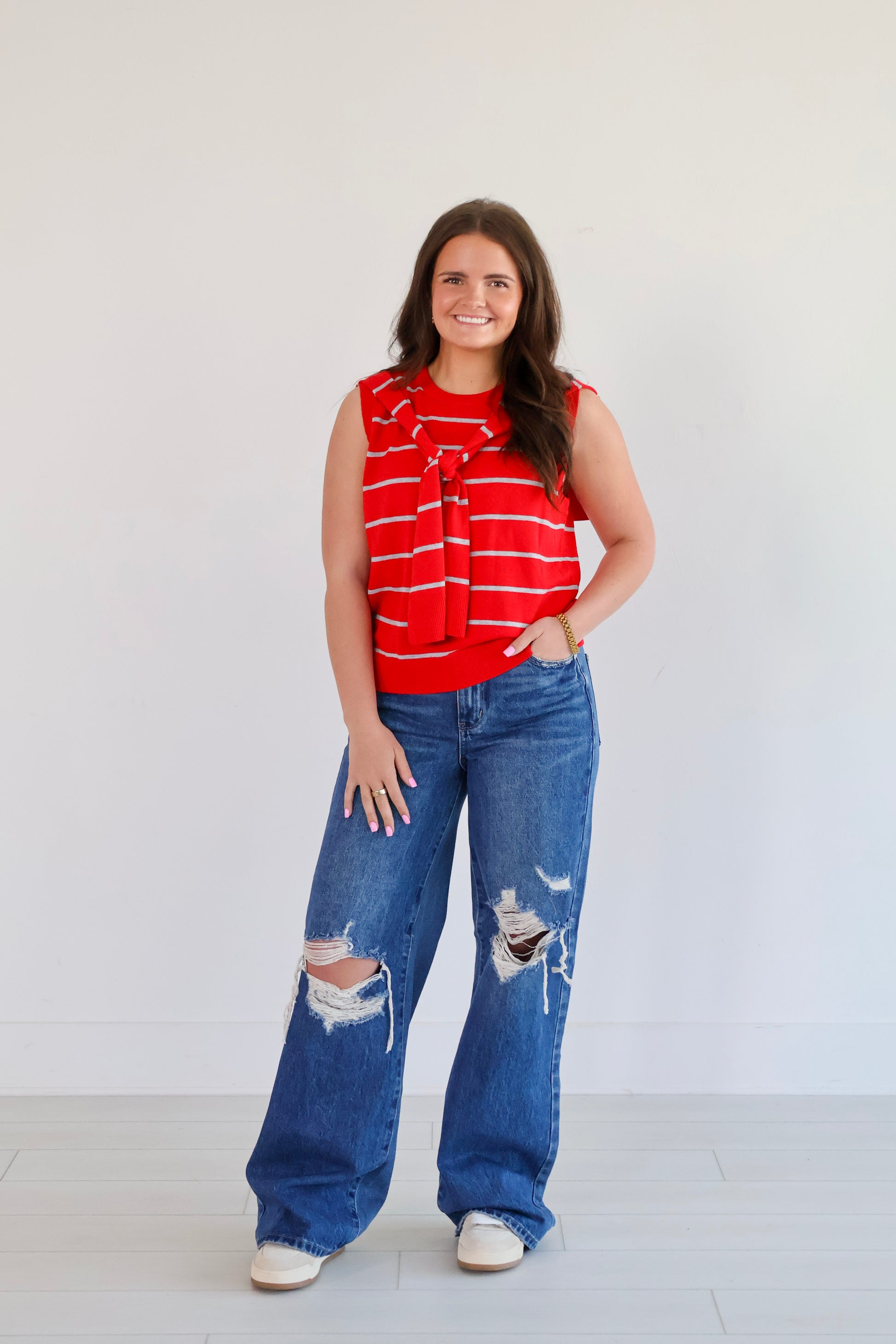 Wide Leg Ripped Jeans