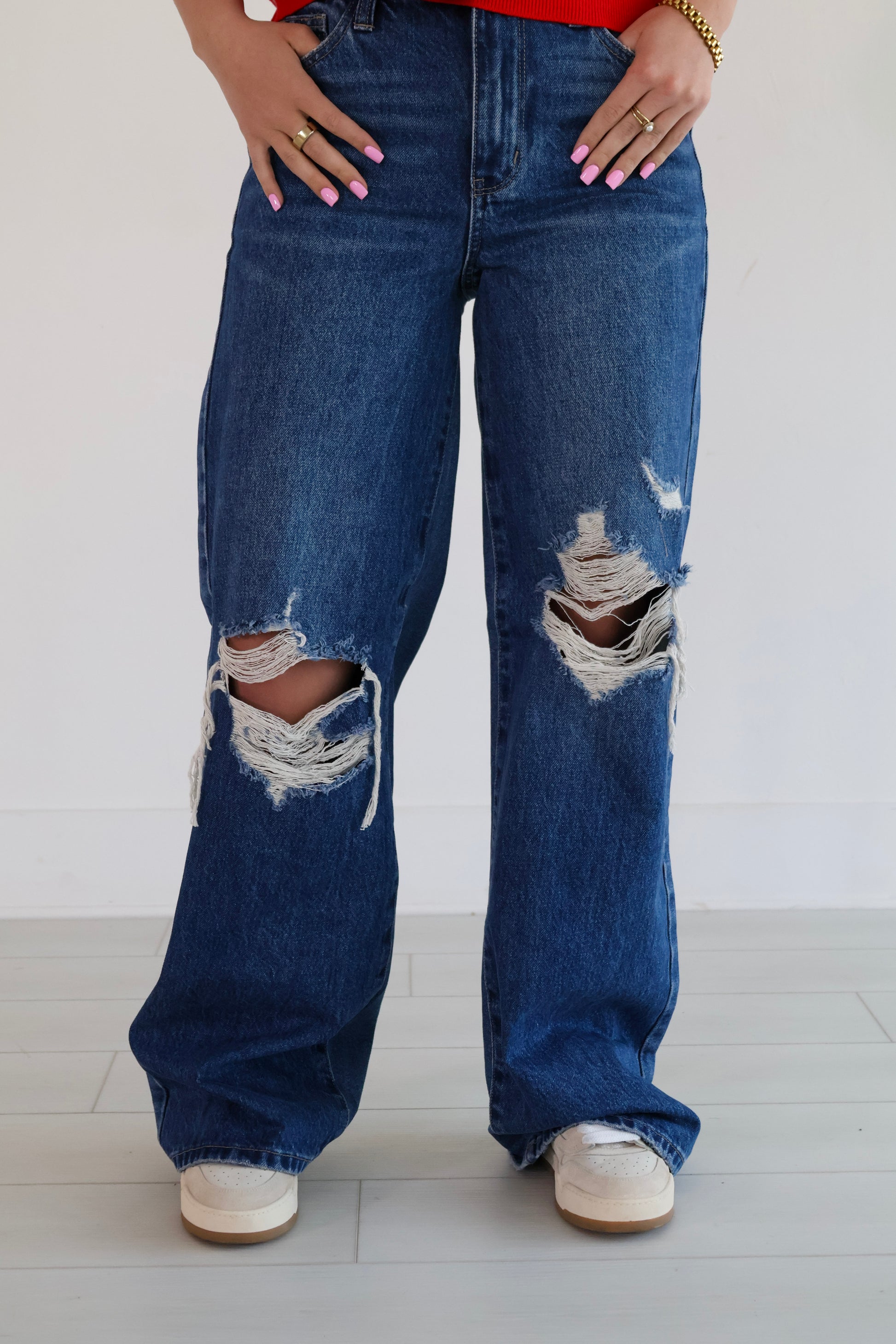 Wide Leg Ripped Jeans
