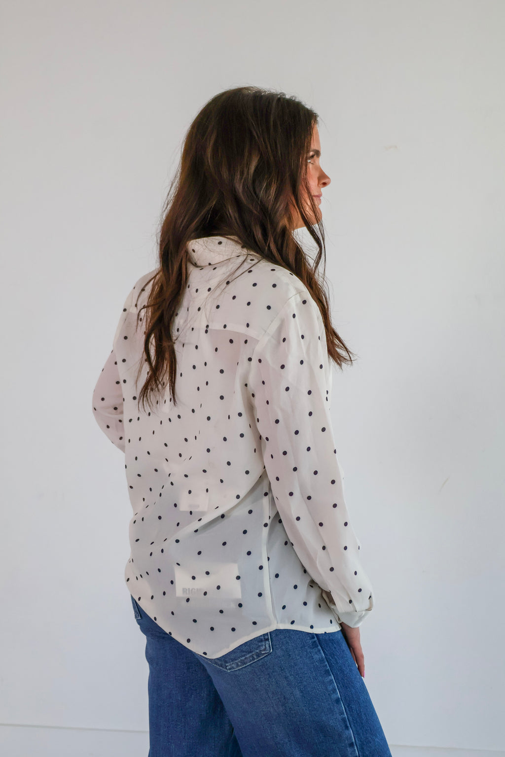 polka dot button up