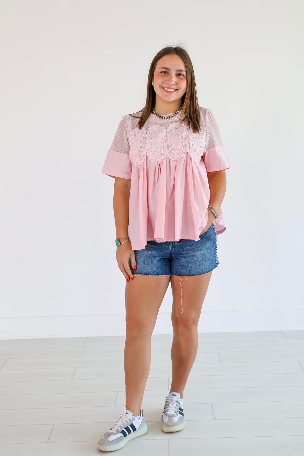 pink mesh top