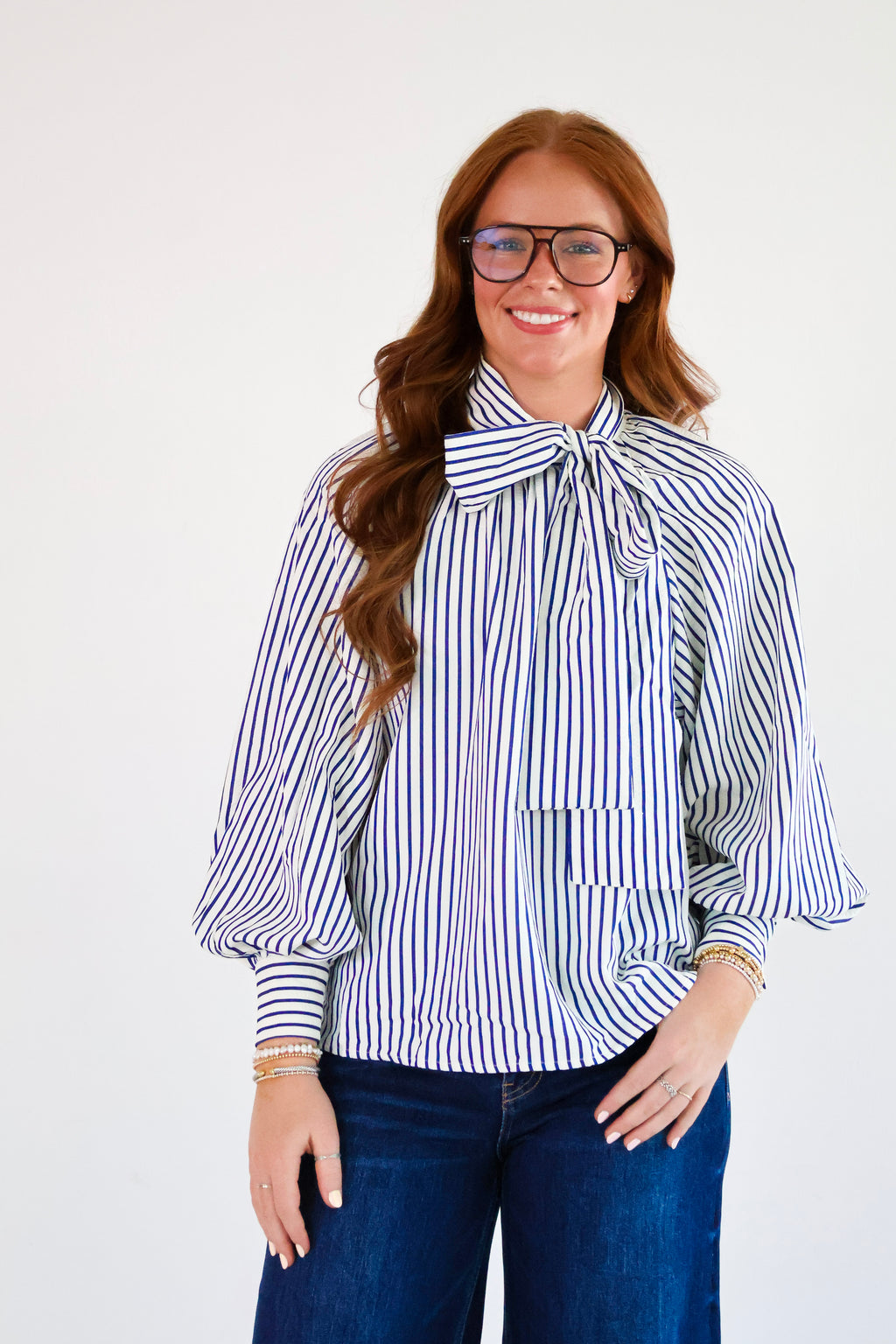 navy blue bow tie top