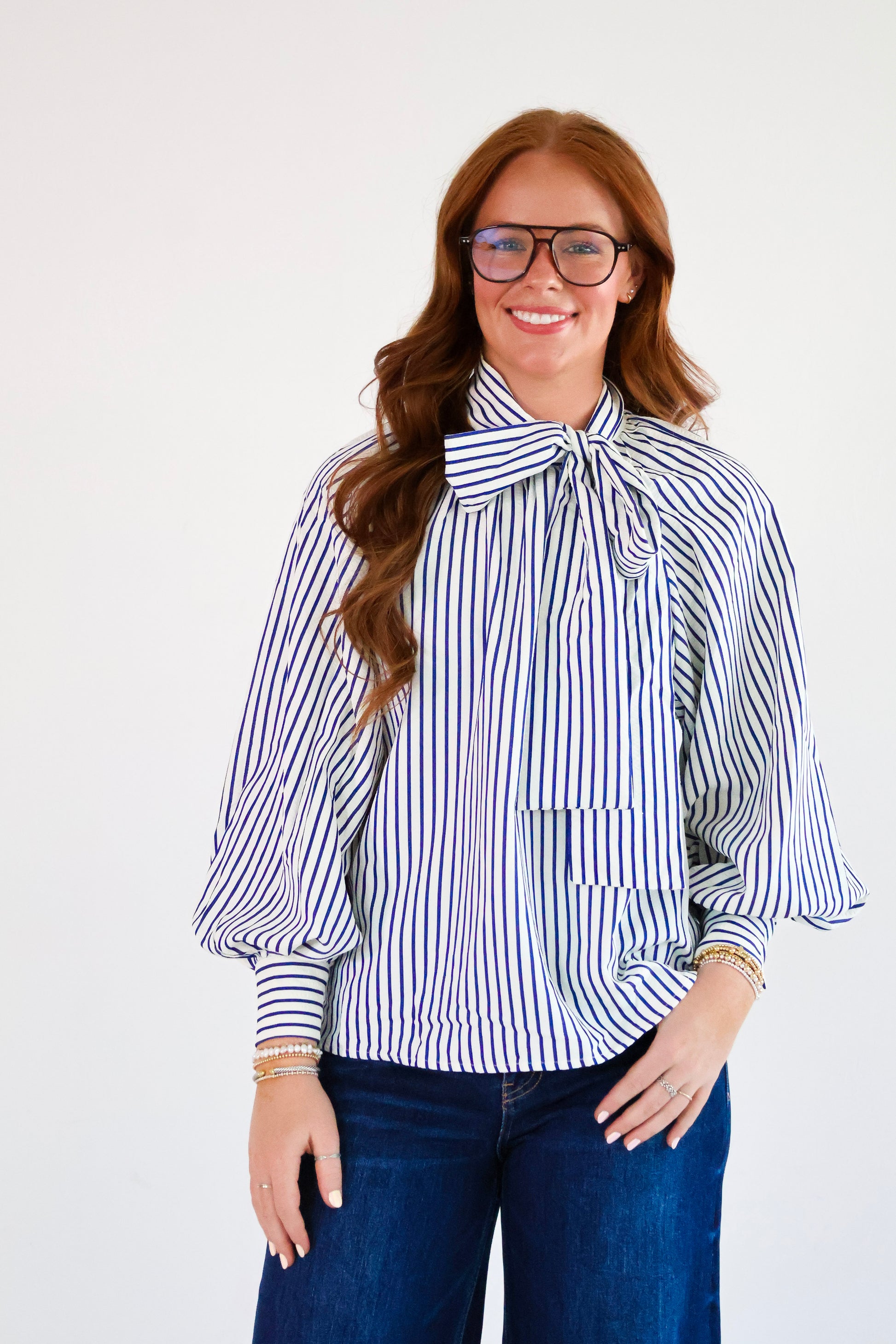 navy blue bow tie top