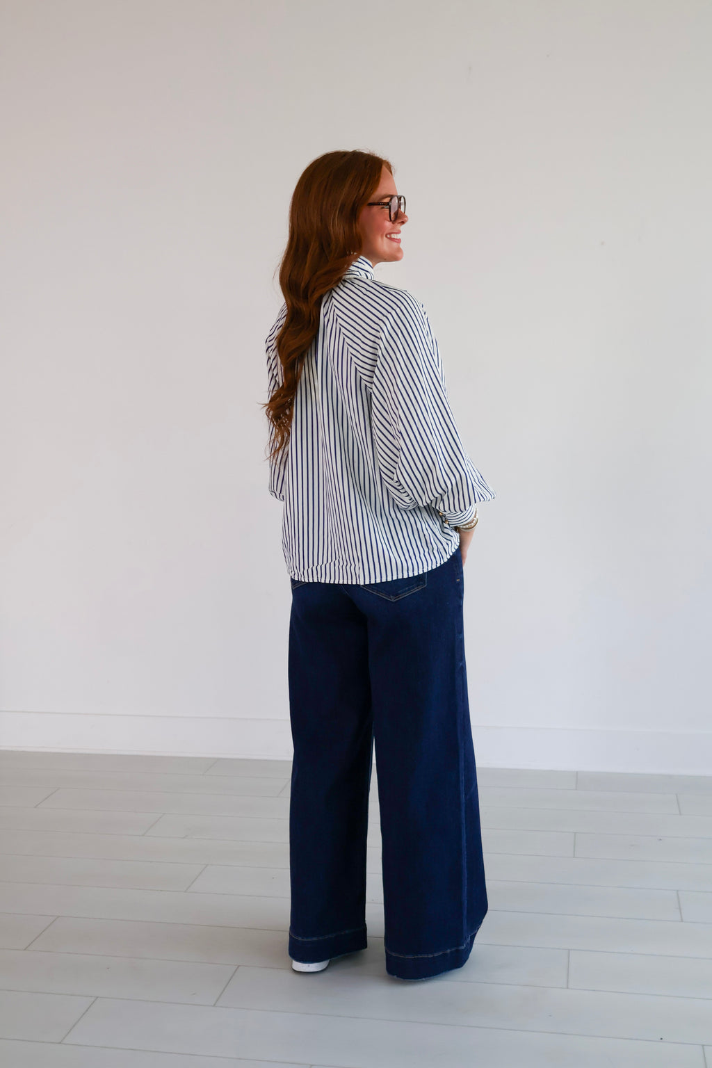 navy blue bow tie top