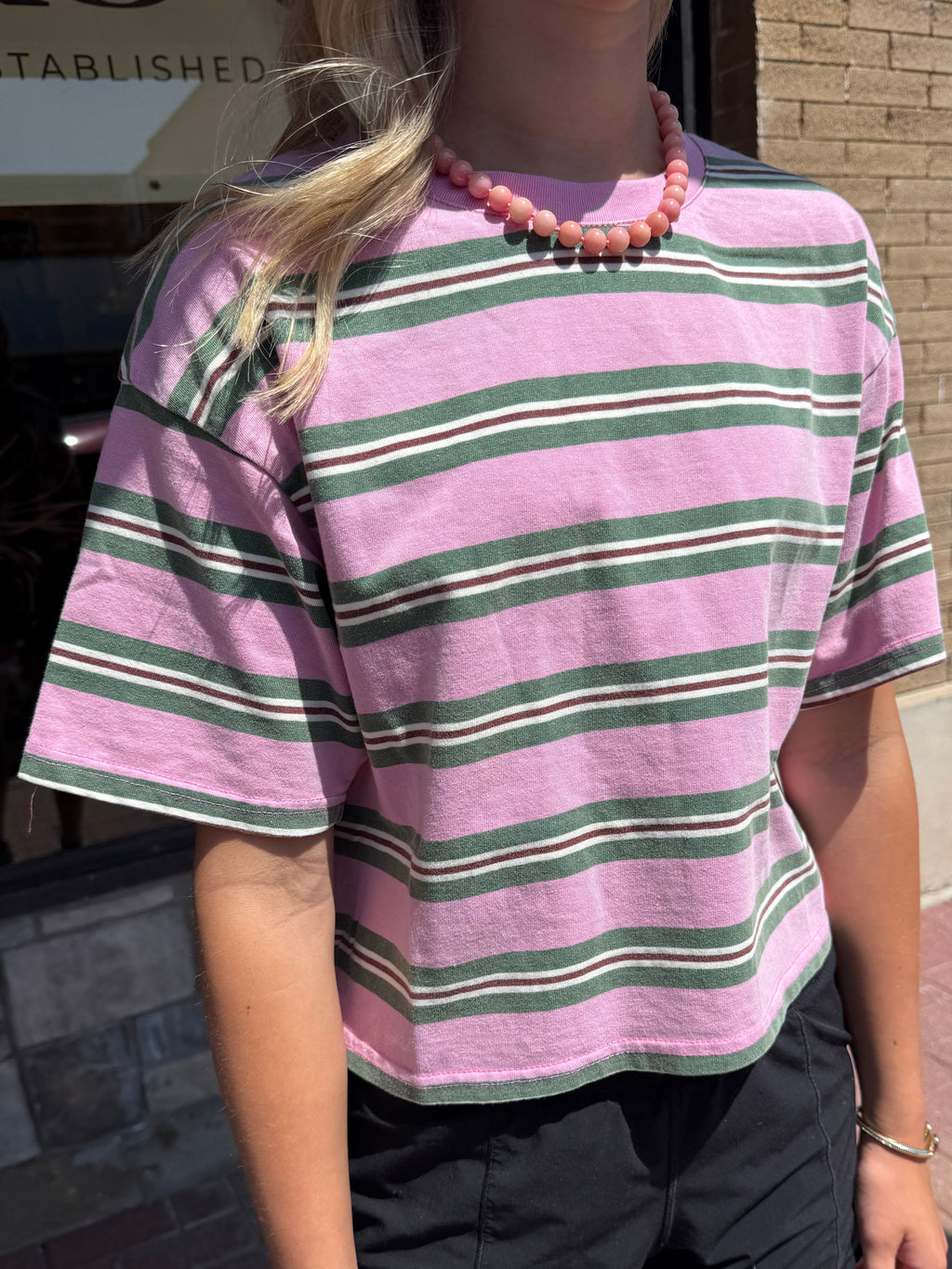Pink Stripe T