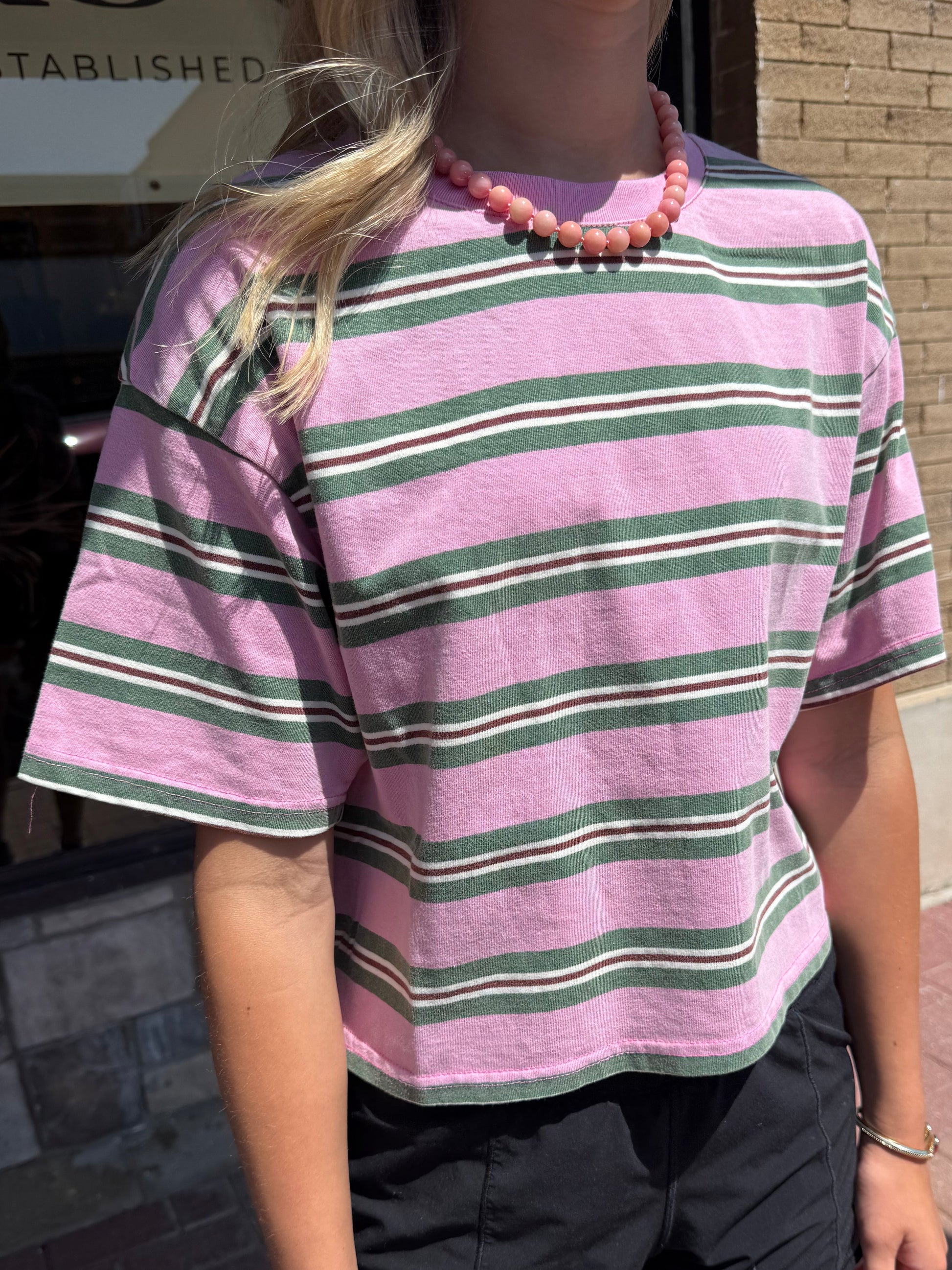 Pink Stripe T