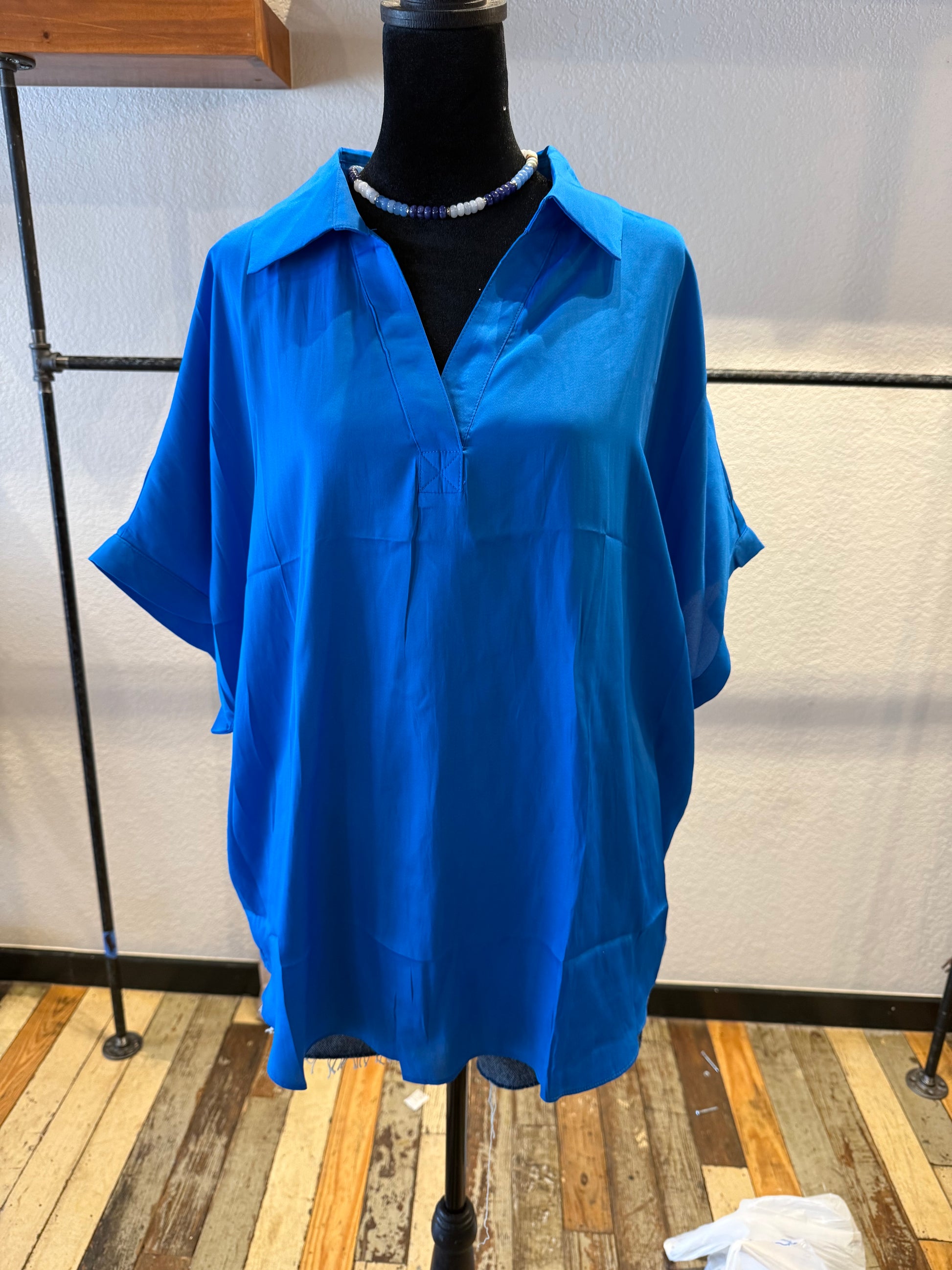 blue plus size top