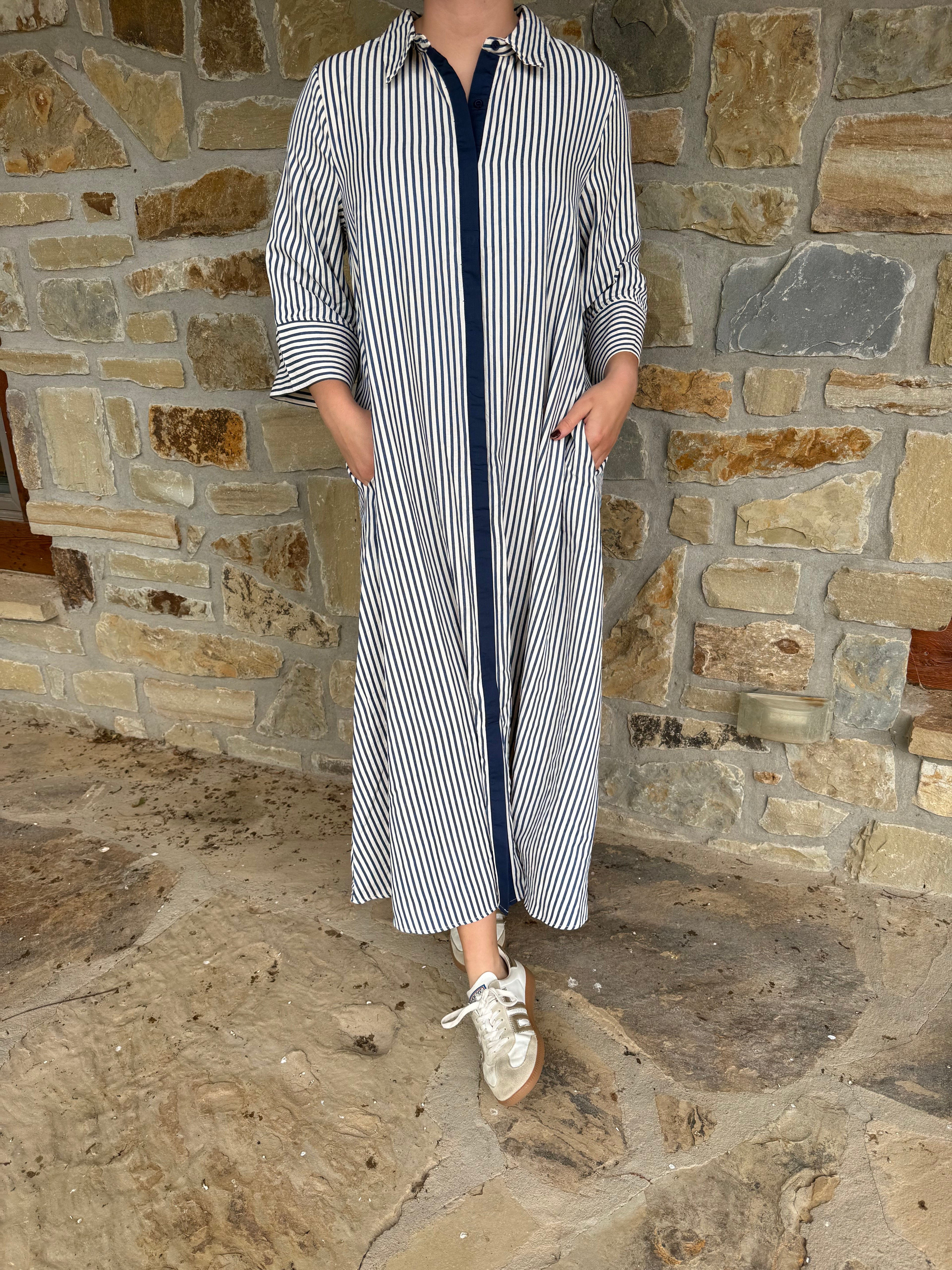 Indigo Stripe Dress