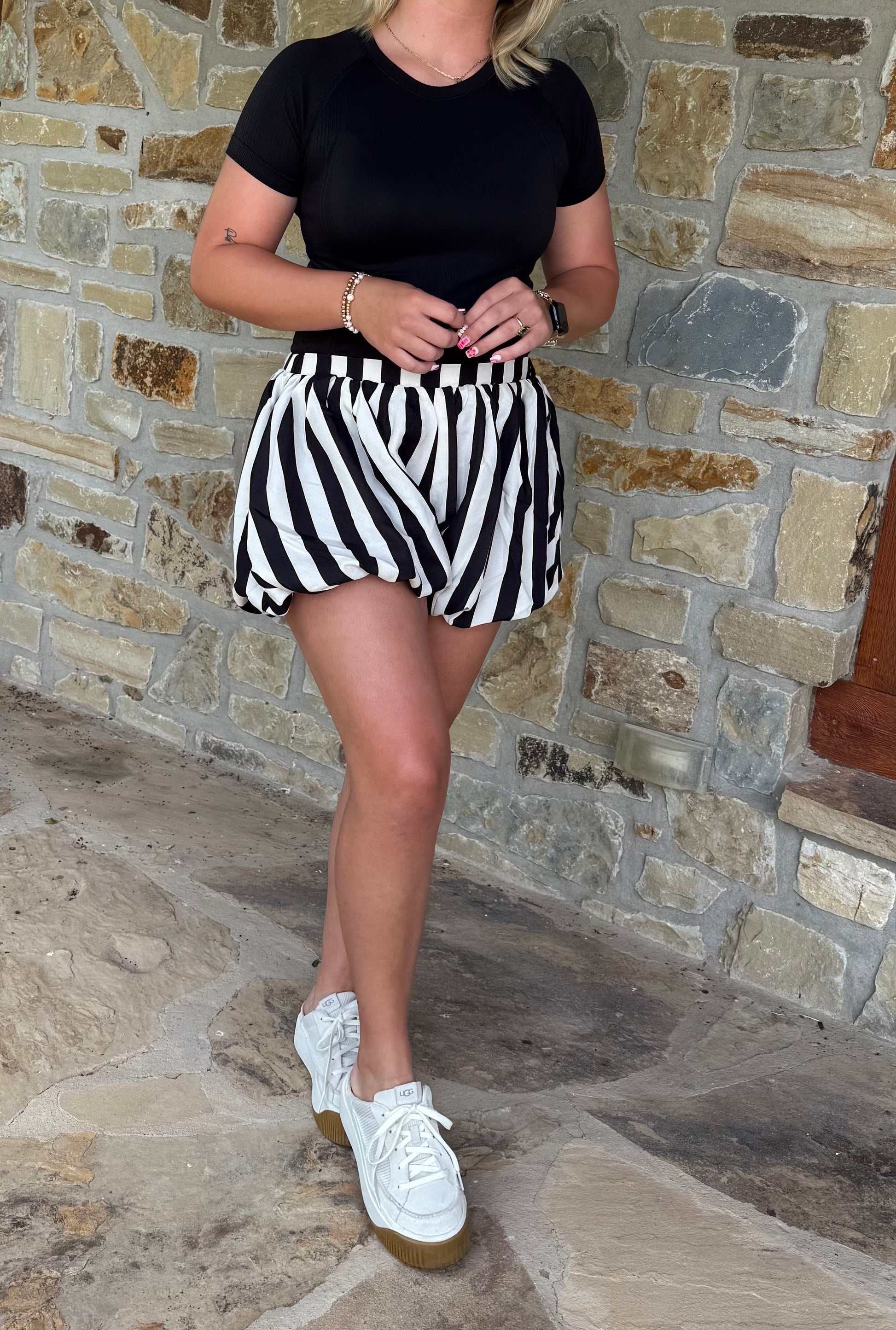 Black & White Balloon Shorts