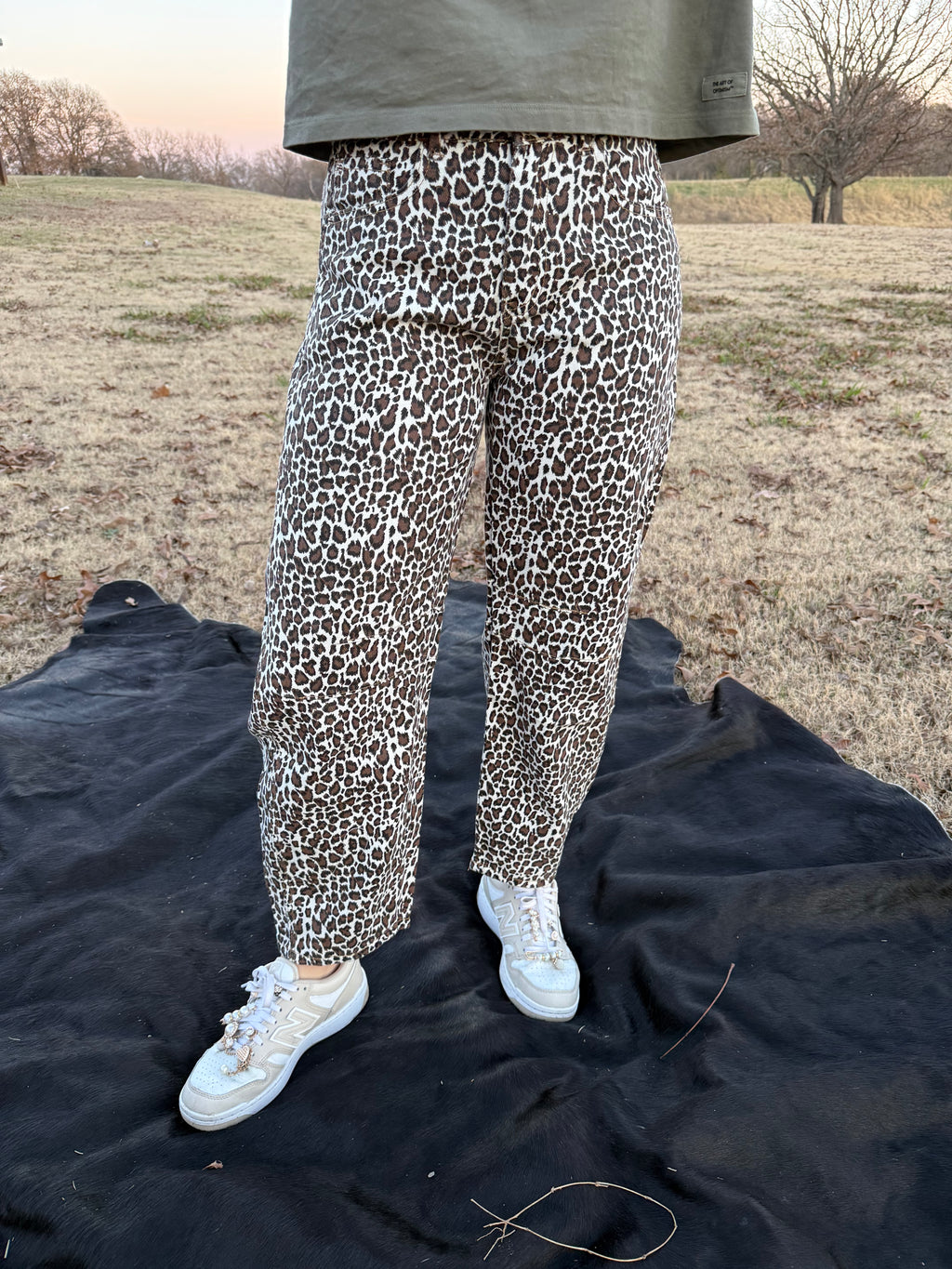 barrel leopard print jeans