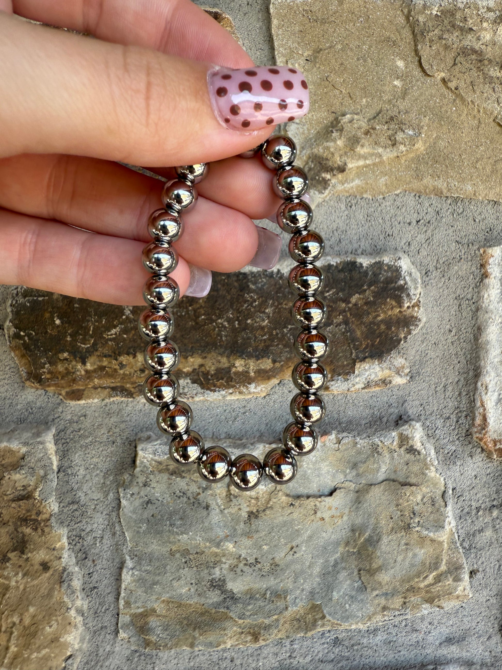 Silver Beaded Bracelet