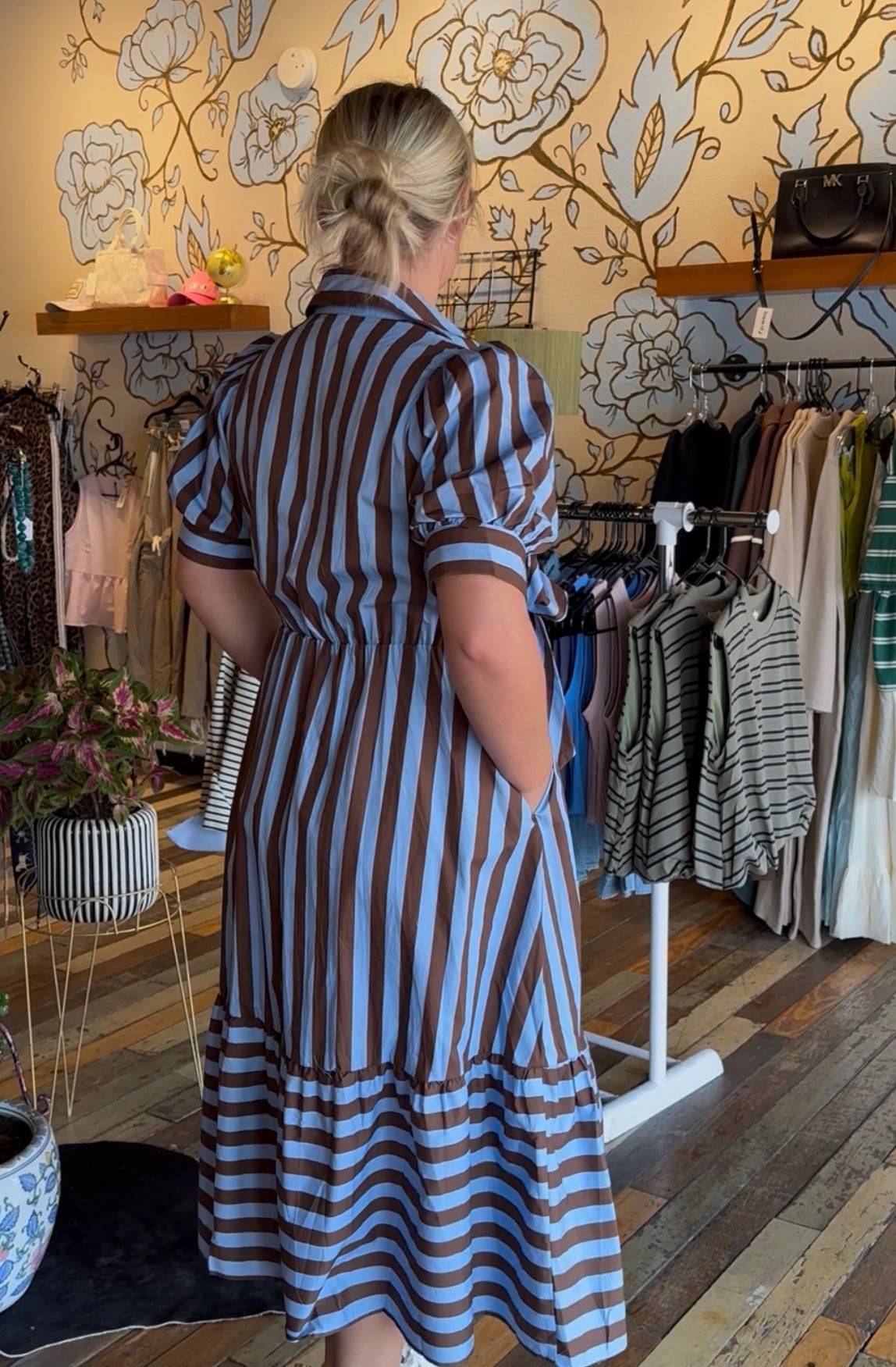 Brown and Blue dress