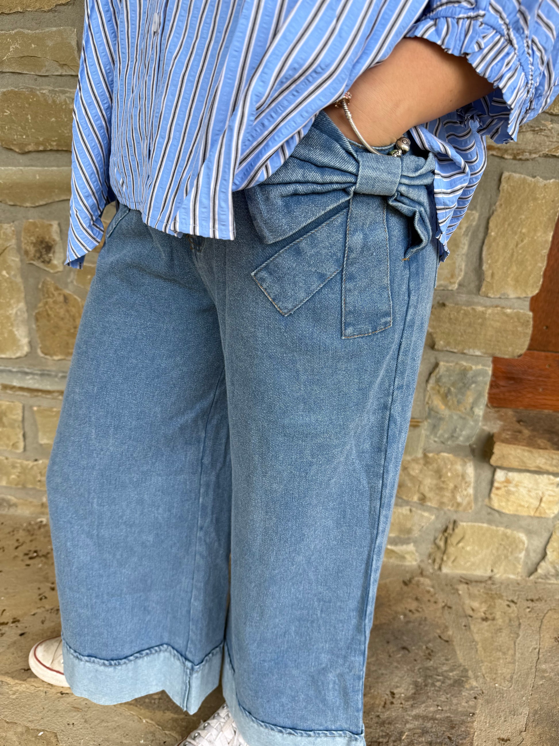 Denim Bow Jeans