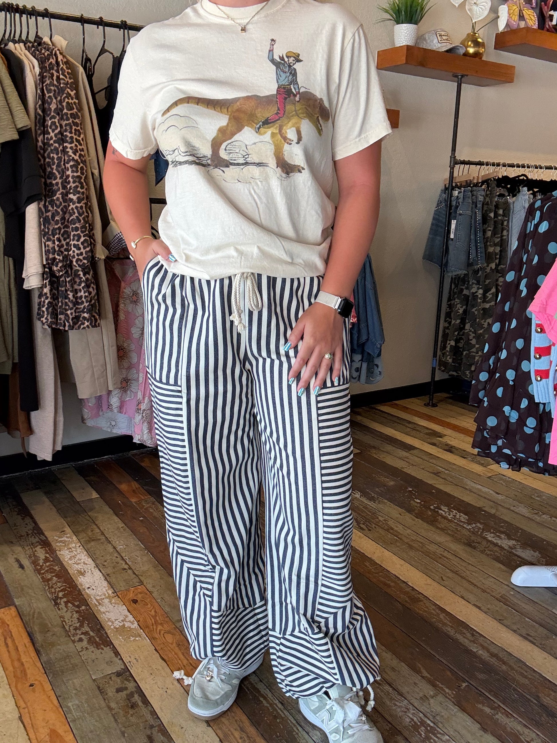Stripe Pants Drawstring