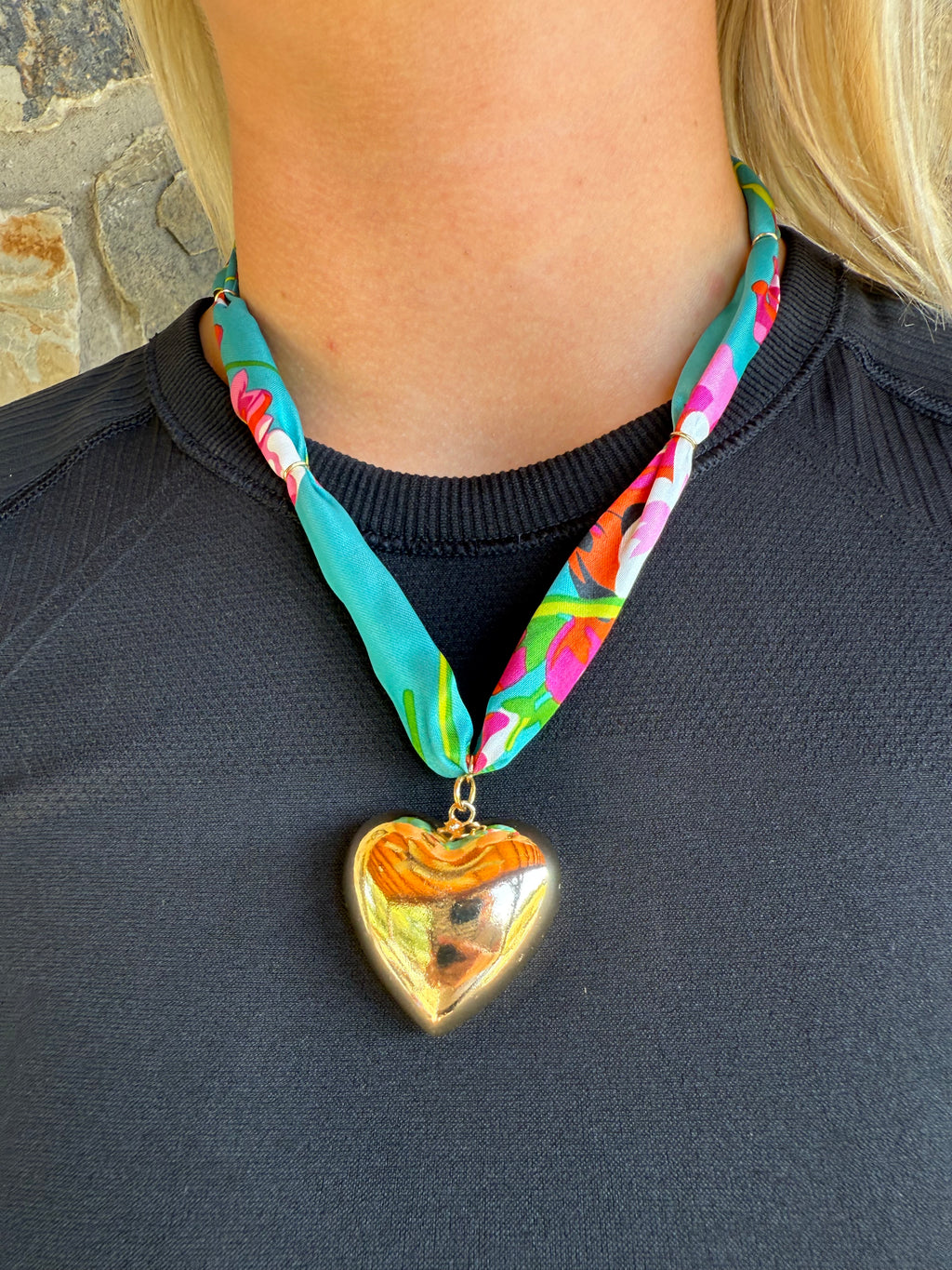 Puffy heart scarf tie