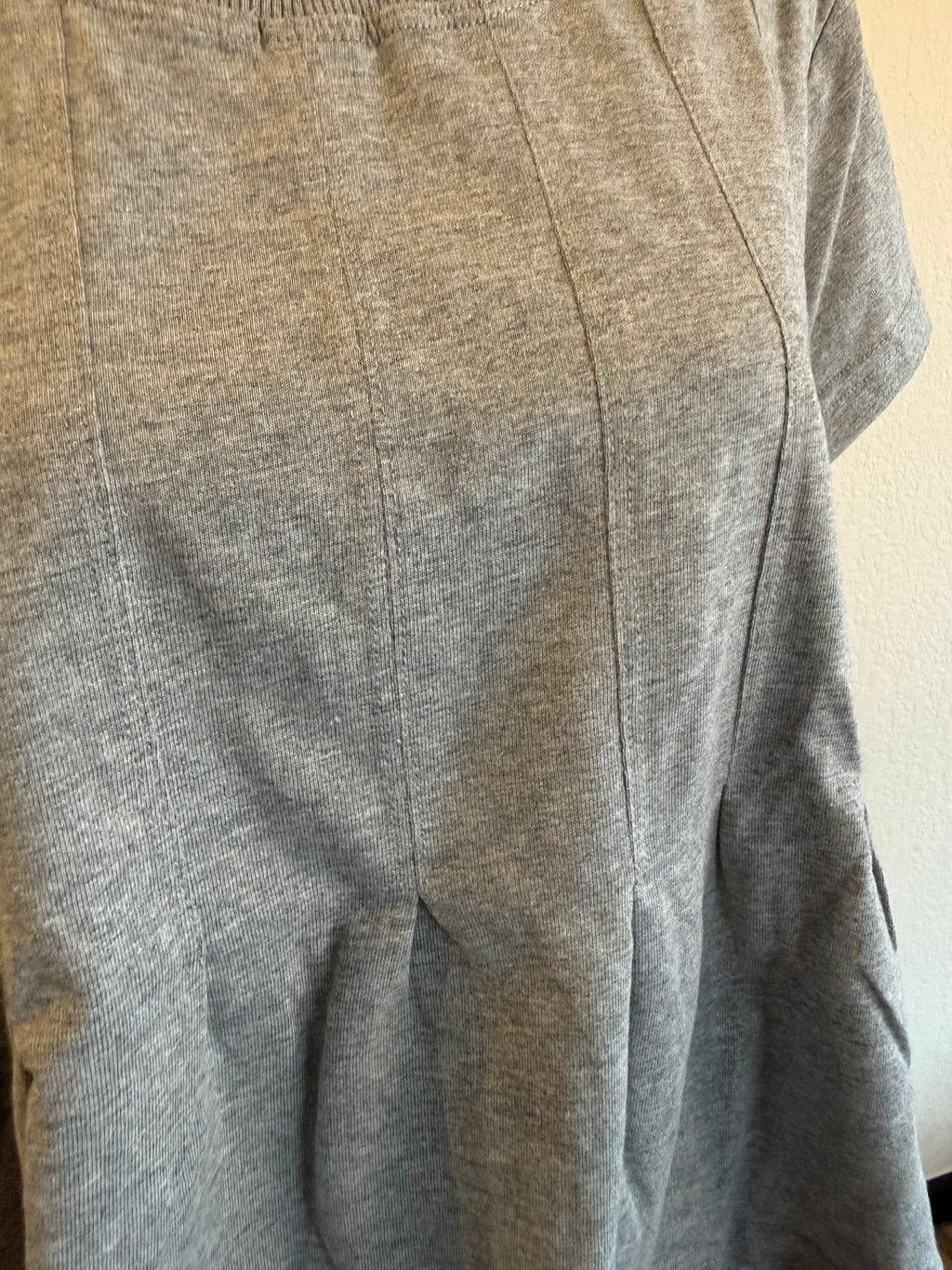 Grey Pleated Tee