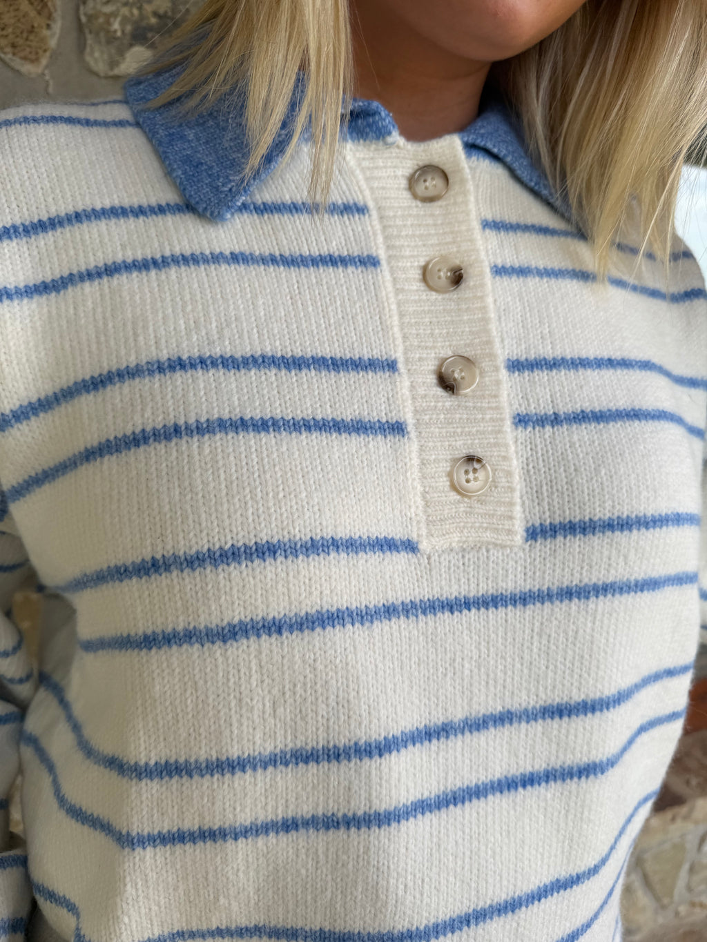 Blue & White Stripe Sweater