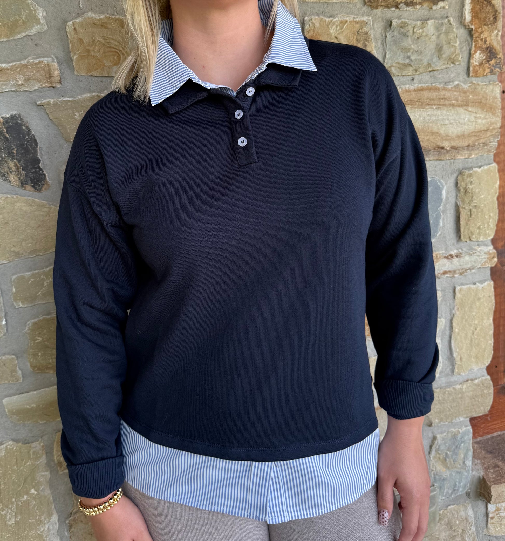 Button up allusion sweater