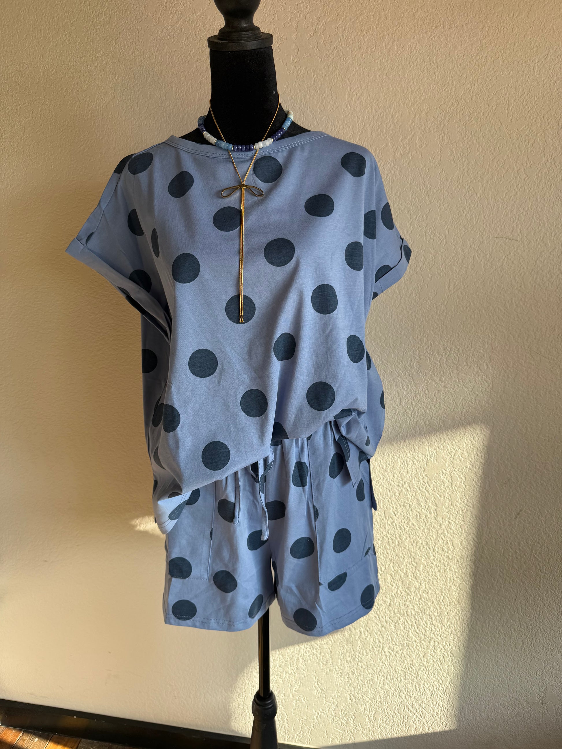 Blue Polka Dot Set