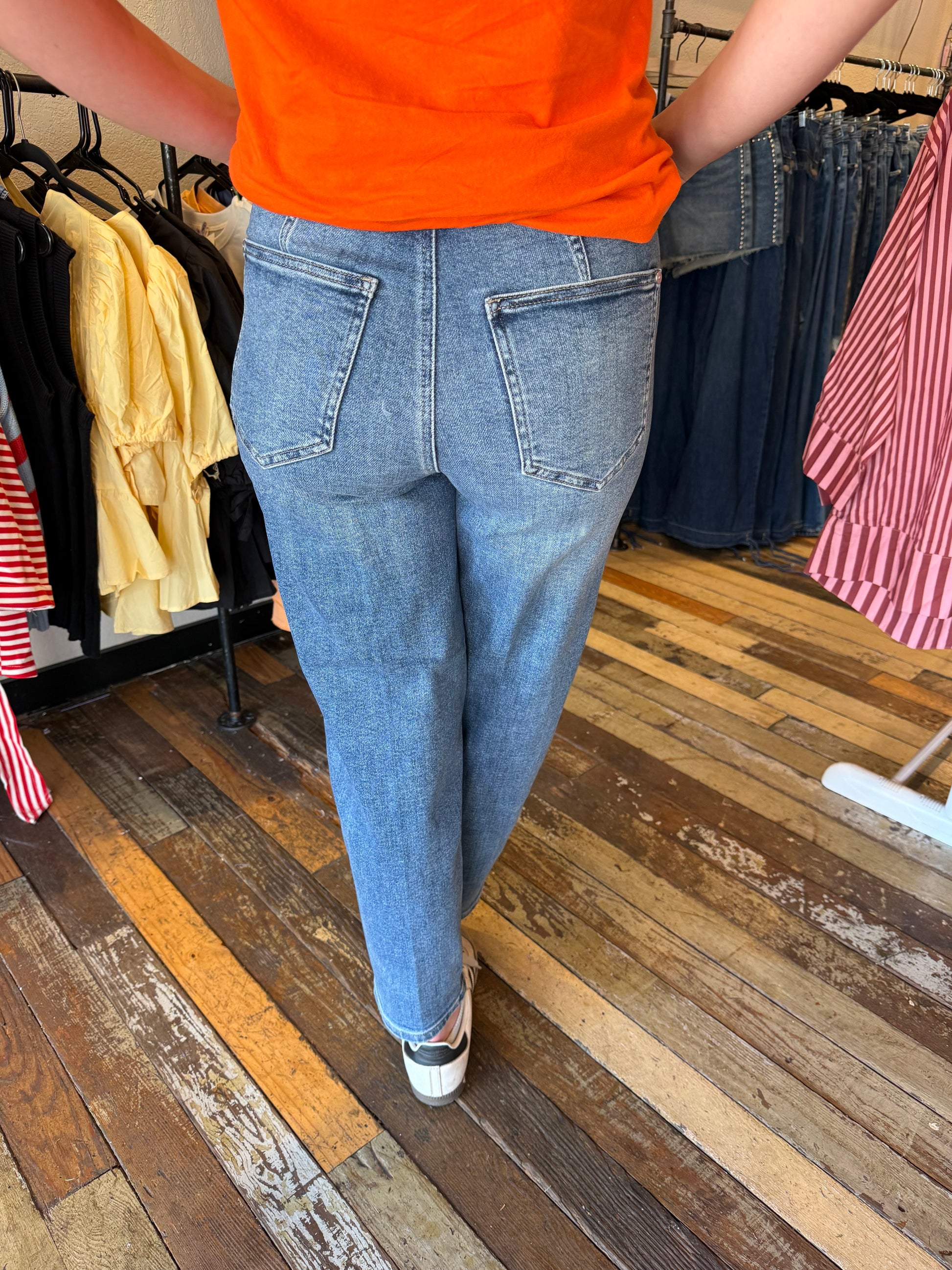 Medium Wash Barrel Jeans