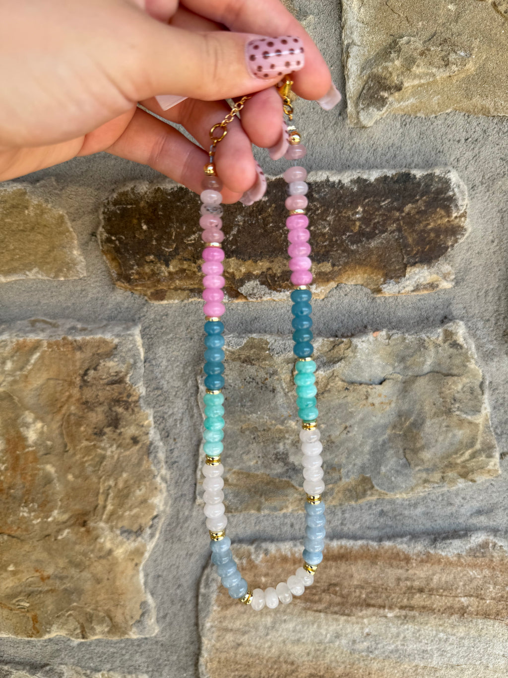 Sea sky beaded necklace