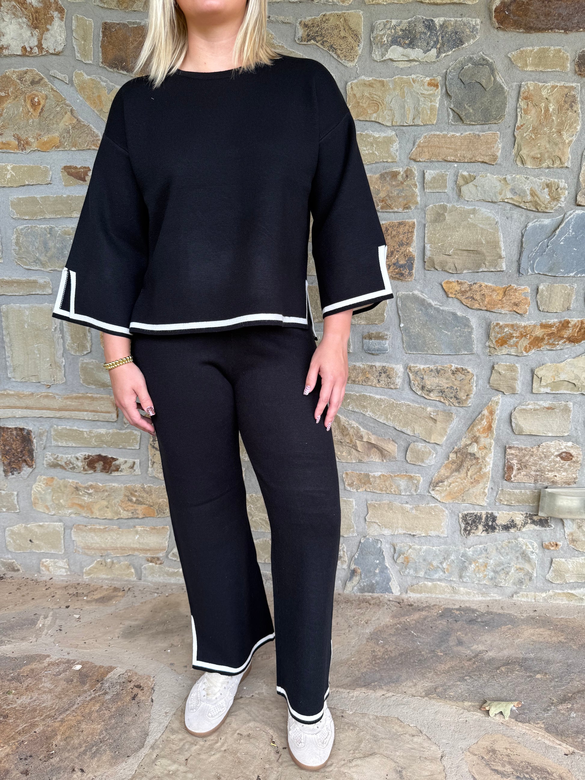 Black & White Stripe Set Bottoms