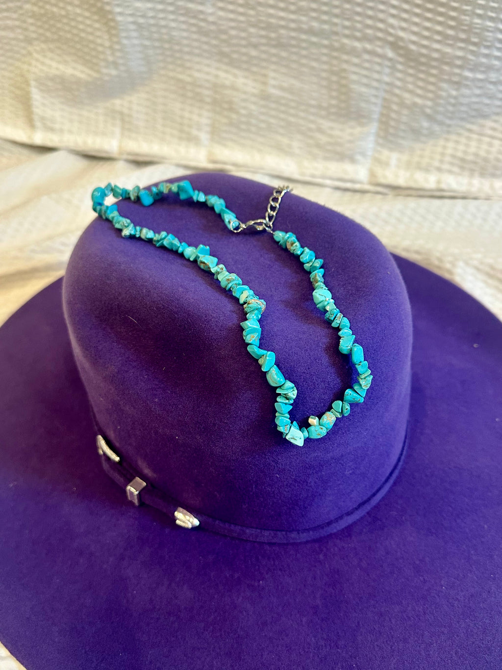 Red or Blue Turquoise Rock Necklace