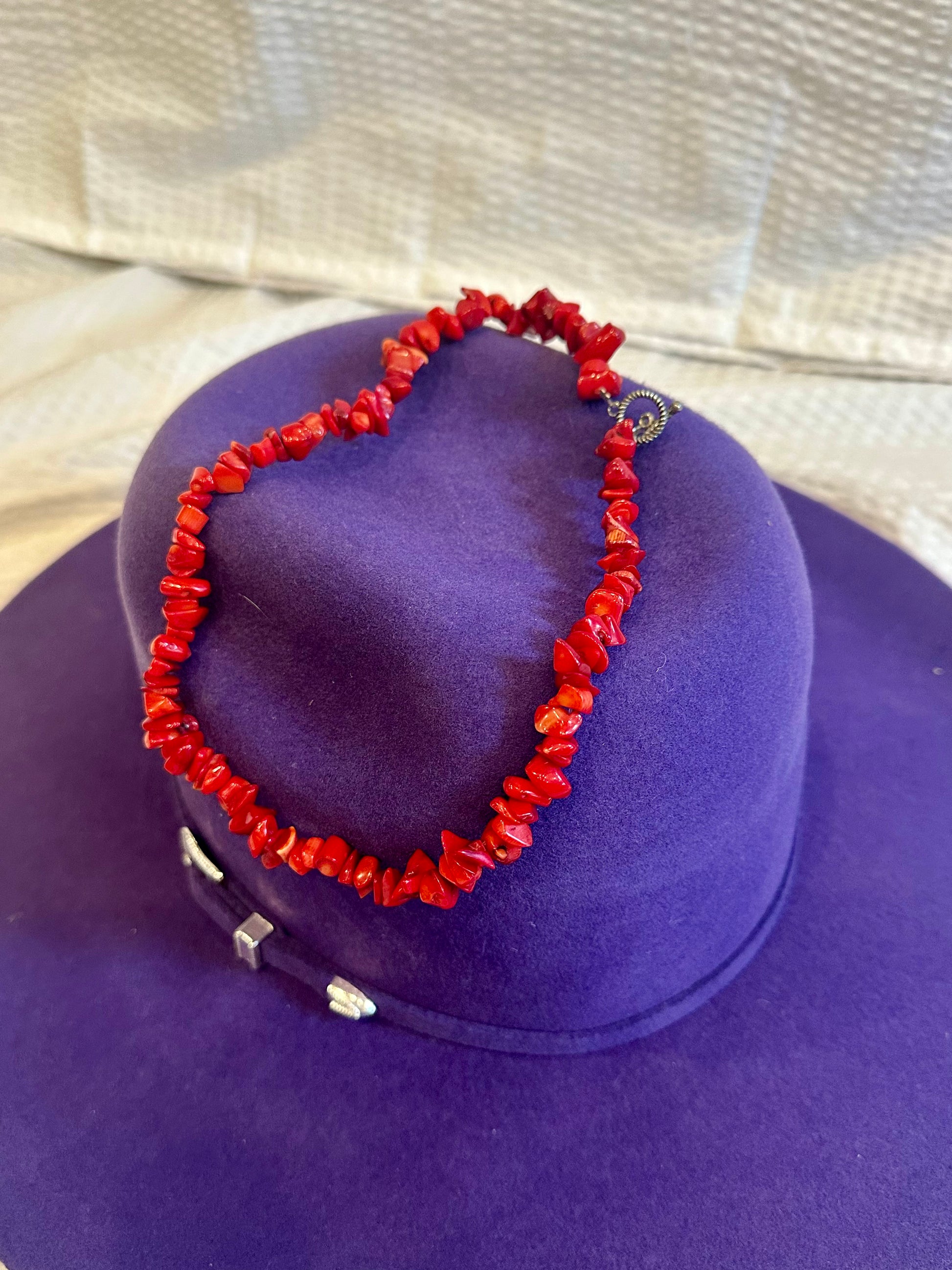 Red or Blue Turquoise Rock Necklace