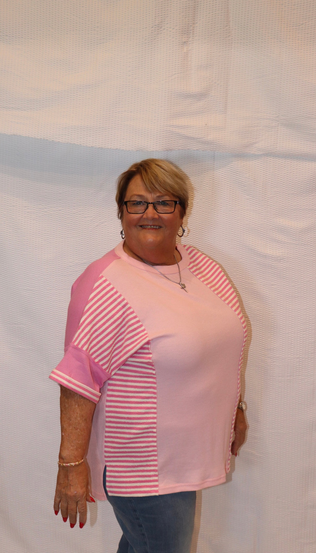 Pink Multi Textured shirt