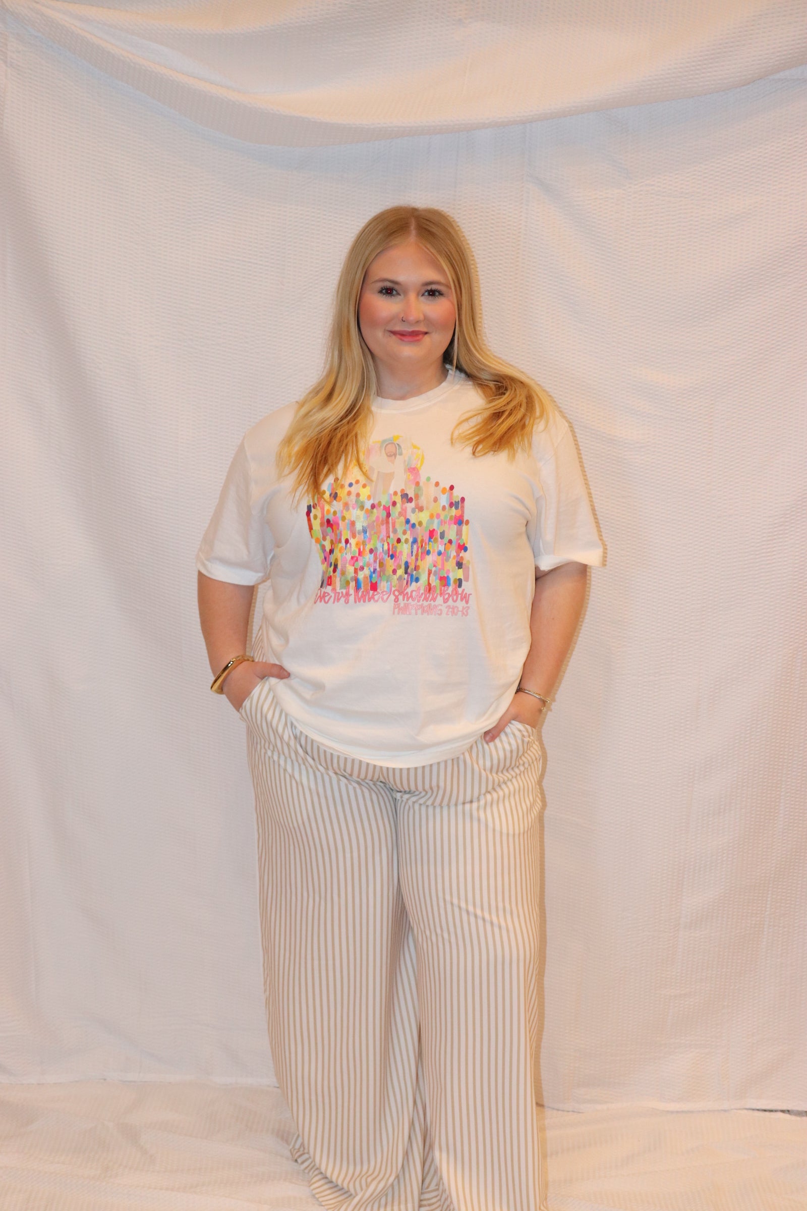 Striped Wide legged Pants