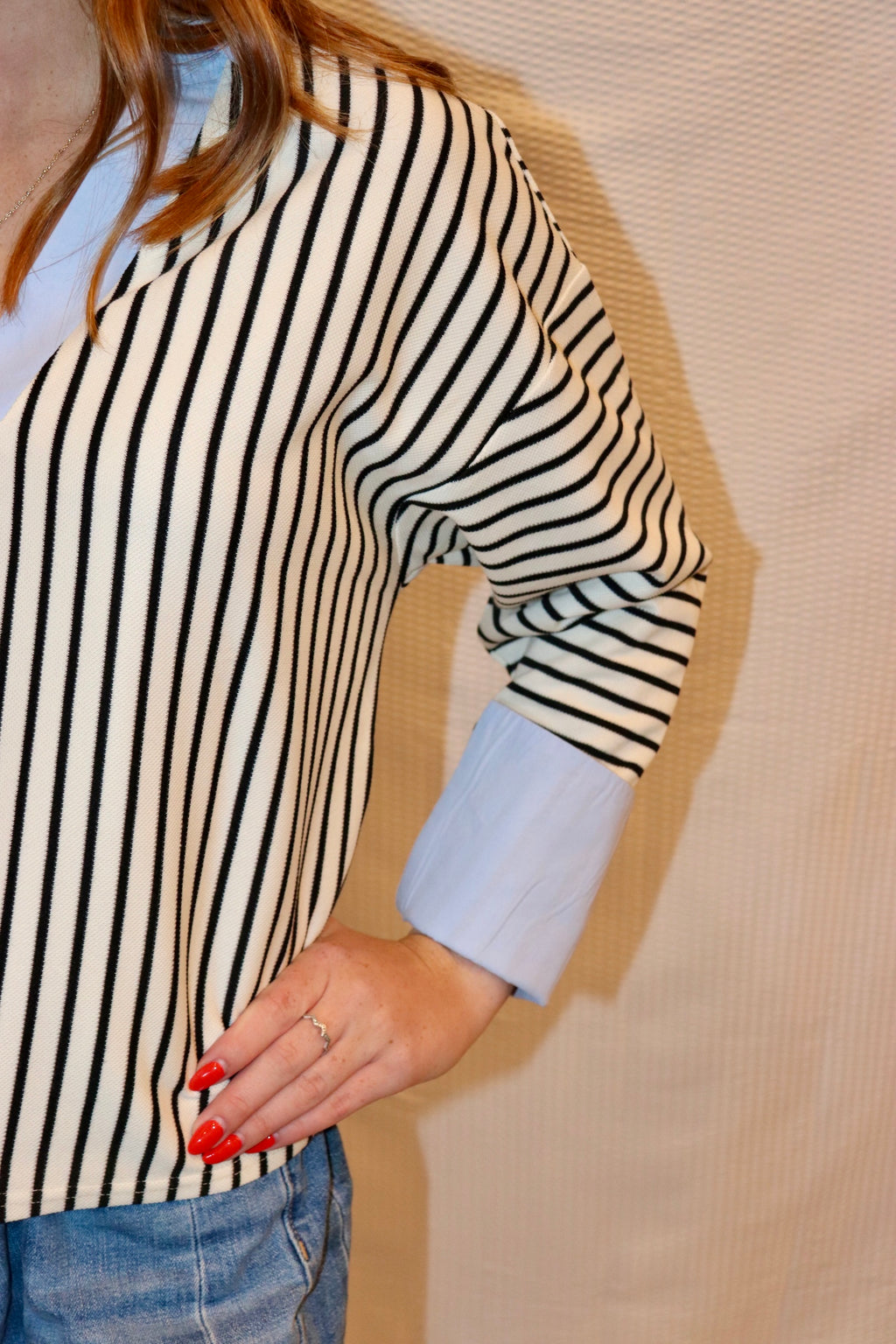 Black and White Collared Shirt