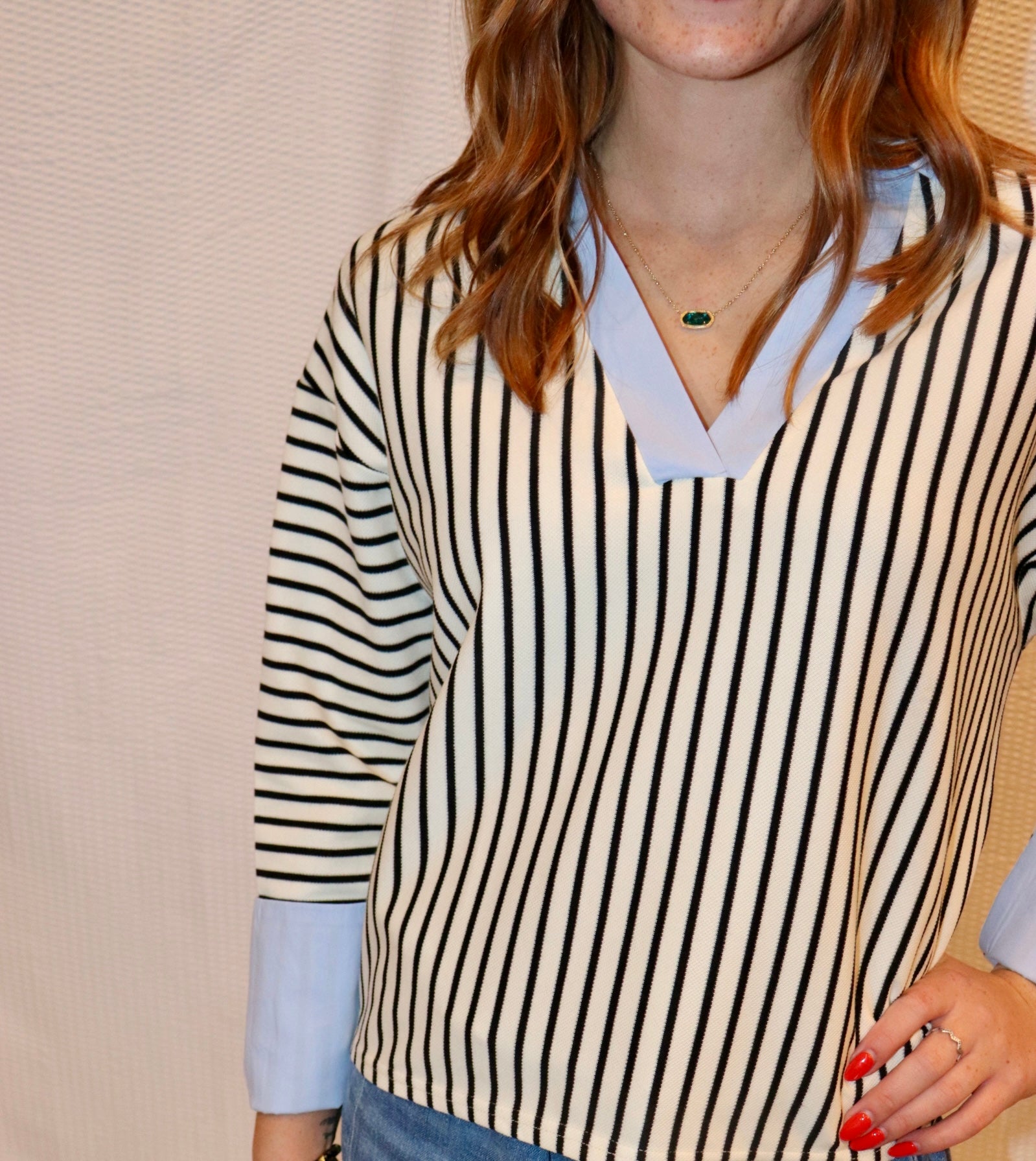 Black and White Collared Shirt